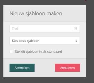 Nieuw sjabloon