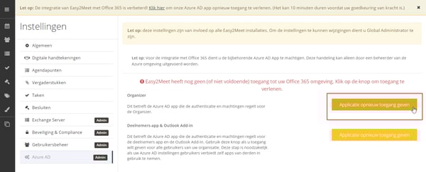 Applicatie opnieuw toegang geven 