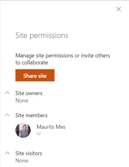 Site permissions